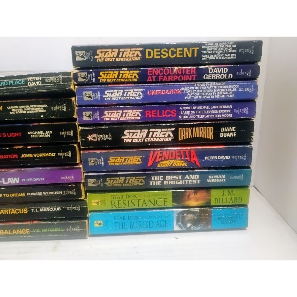 HUGE VINTAGE 90’S STAR TREK NEXT GENERATION 26 CT PAPERBACK BOOK LOT - Picture 4 of 11
